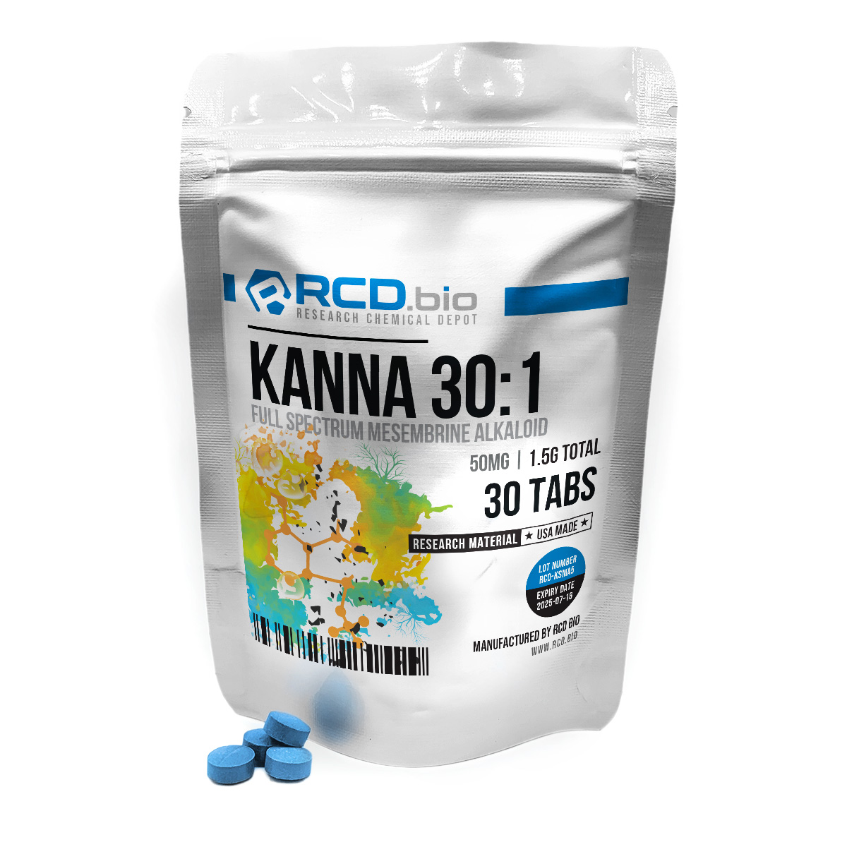 Buy Kanna 30:1 Full Spectrum Tablets in USA. At RCD.bio all our compounds are 3rd party tested to ensure quality and purity. Buy Now!