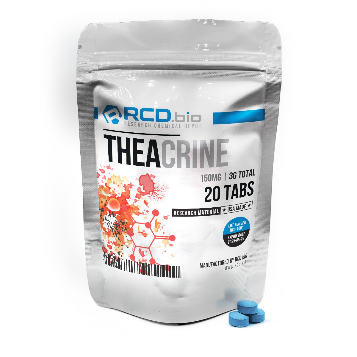 Buy Theacrine Tablets from RCD.bio in USA. At RCD.bio all our compounds are 3rd party tested to ensure quality and purity. Buy Now!