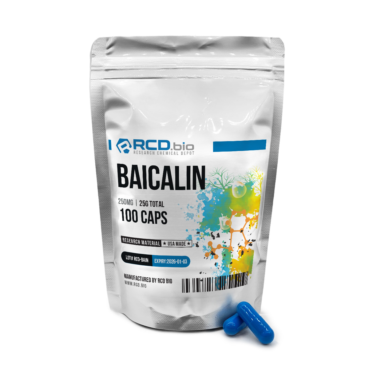Baicalin 250mg 100ct | RCD.bio